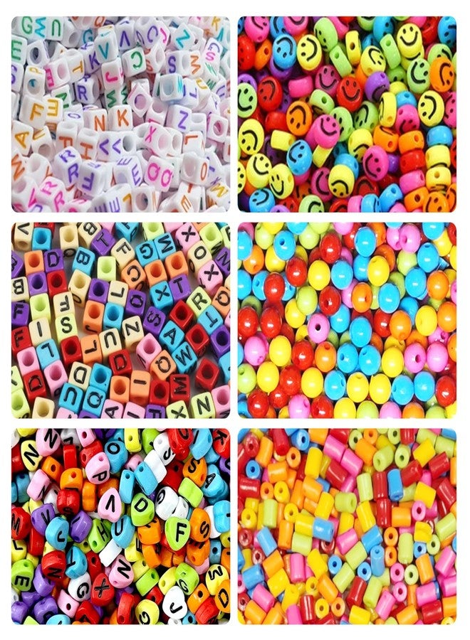 REGLET 1000 Alphabet Beads Kit (3 Types) + 130 Emoji (2 Types) - DIY Beading Set, Letter Beads for Bracelet Making Set, Acrylic Multicolour, Bead Craft, Smiley, Jewellery Making Kit, Beadwork - Image 1
